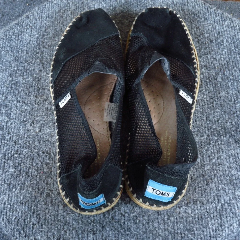 TOMS‎ Damen Mesh Alpargata Womens Espadrille Slip On Size 6.5 Casual Black Mesh